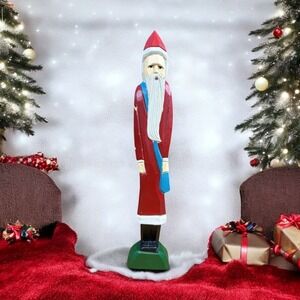 Vintage Carved Wood Santa Claus Figure 1983 Applause Folk Art Thin TALL 12.5"